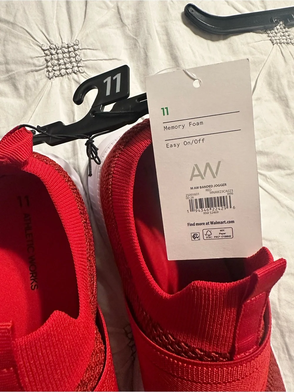 Athletic Works Red Knit Slip-On Jogger Sneakers